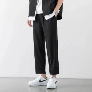 Quần Ống Rộng Phong Cách Hong Kong Cho Nam Quần Ống Đứng Rộng Rãi Quần Dài 9 Điểm Đa Năng Quần Nhỏ Phong Cách Tây Âu