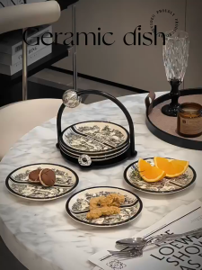 Bone Spitting Dish Household Food Grade Ceramic Bone Spitting Dish