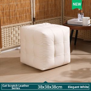 Luxury Leather Cube Ottoman