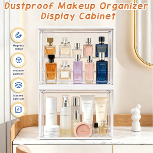 Transparent Acrylic Perfume Display Box Dust Belt Cover Stackable Cosmetic Storage Box Cosmetic Perfume Storage Box