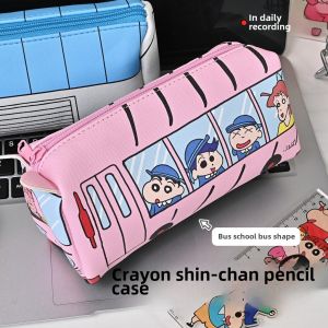 Crayon Xiaoxin Pencil Case Bus Modeling Creative Cartoon Versatile Buggy Bag Student Multi-Functional Niche Style Stationery Pen
