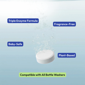 nuviebaby Super Clean Baby Bottle Washer Detergent Tablets 120pcs 100% Plant Based Fragrance Free For nuviebaby Momcozy Baby Brezza Eco Friendly Safe