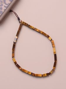 Original Design Yellow Tiger Eye Stone Wealth Attracting Phone Chain Premium Quality Creative Pendant Lanyard Crystal Mobile Accessory