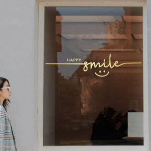 สติกเกอร์ติดกระจกที่นิยมในโลกออนไลน์ของตกแต่งร้านป้องกันการชนกันมีเอกลักษณ์สร้างสรรค์สำหรับชุดเค้กกาแฟร้านชานมสติกเกอร์ติดประตูตู้โชว์หน้าต่าง