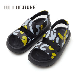 UTUNE Camouflage flat Sandals For Women Summer Soft Thick Sole EVA Outside Casual Beach Slides Non-slip Platform Heel Slippers