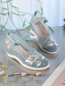 Summer Embroidered Slip-On Shoes Soft Bottom Mesh Upgraded Version Womens Floral Patterned Flat Heel One-Strap Cloth Shoes