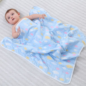 Baby Cover Blanket Childrens Baby Bath Towel Newborn Quilt Baby Towel Quilt Six-Layer Cotton Cartoon Gauze