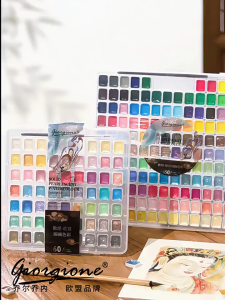 Giorgione Cat Air Pepejal Mutiara 24/36/48/60/72/98 Warna Kilau Shimmer Seni Lukis DIY Kuku Pelbagai Guna Watercolor