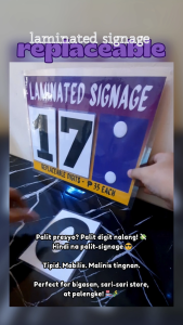 CASABANDOLA A4 Laminated Bigas Price Signage w/ Replaceable Velcro Digits | Palengke Rice Price Board | Waterproof Price Tag Display