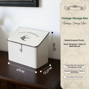 vincent life | Vintage Coffee Style Cream Large Capacity Storage Box