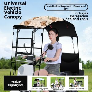 WANSLO | Quick Install Foldable Electric Bike Sun And Rain Cover