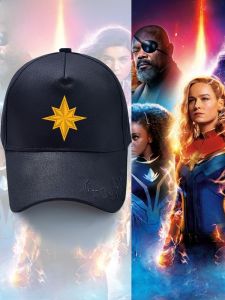 หมวกเบสบอล Marvel Captain Marvel 2 สำหรับผู้ชายและผู้หญิง หมวกกันแดดกลางแจ้ง หมวกกันแดด หมวกทรงกลม ฤดูใบไม้ผลิ ฤดูร้อน ฤดูใบไม้ร่วง ฤดูหนาว