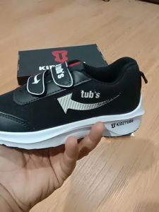 KIDZTUBS Sepatu Sekolah Anak Laki Laki Warna Hitam Biru Merah Murah Rekat Kecil Tanggung Umur 6-10 Tahun-Sepatu 1042101424