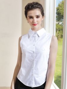 เสื้อเชิ้ตแขนกุดผู้หญิงบางๆ ฤดูร้อน ทรงเข้ารูป เสื้อเชิ้ตคอเหลี่ยมสีพื้น เสื้อเชิ้ตแขนกุดแบบสวมหัว เสื้อเชิ้ตทรงเข้ารูป