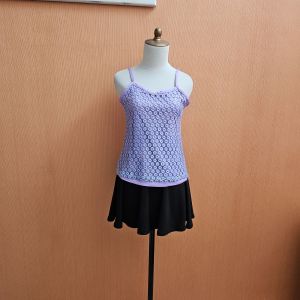 atasan tank top wanita ungu muda pastel S cewek lilac cute santai