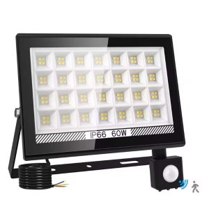30W/60W/100W LED PIR Motion Sensor Floodlight IP66 Outdoor 6000K Super Bright Spotlight for Garden Garage Street Security Light