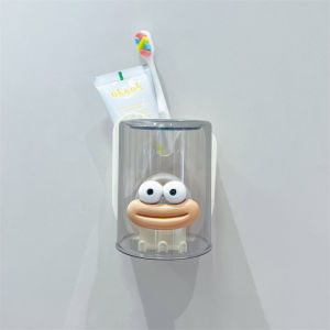 Cartoon Electric Toothbrush Holder Wall Mounted Bathroom Storage Rack Toothpaste Cup Organizer Cute Dental Care Accessory