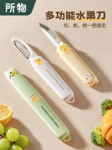 Portable Folding Fruit Peeler Knife Two-In-One Multifunctional Kitchen Tool Student Home Use Skin Scraper Tool by Shouwu