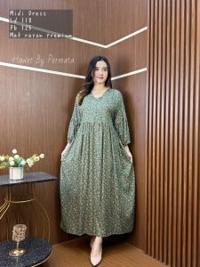 MIDI DRESS RAYON//DRESS RAYON MOTIF//HOMEY DRESS RAYON