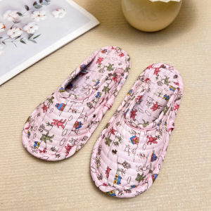 Silent Indoor Cotton Slippers Comfortable Home Fabric Slip-On Shoes Pure Cotton Head-Enclosed Floor Slippers for Adults