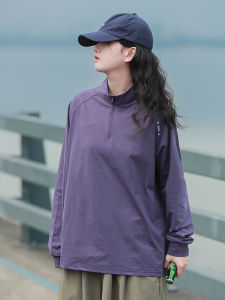 Outdoor Cycling Clothes Quick Dry Antibacterial Sun Protection Reflective Design Long Sleeve T-Shirt for Women Street Style Loose Fit