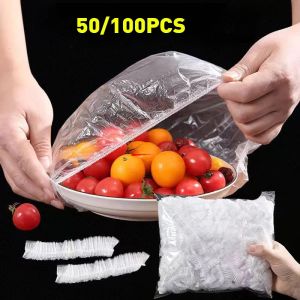 Reusable Disposable Food Cover Plastic Wrap Durable Elastic Food Lids for Bowls Plate Covers For Kitchen Food Saver Bag