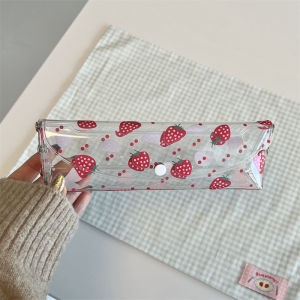Ins Style Strawberry Cherry Transparent Pencil Case