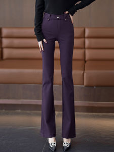 กางเกงขายาวทรงหลวมเอวสูงทรงเข้ารูปสำหรับผู้หญิง กางเกงขายาวทรงลำลองทรงเข้ารูปทรงขากระบอกเล็กฤดูใบไม้ผลิและฤดูใบไม้ร่วง