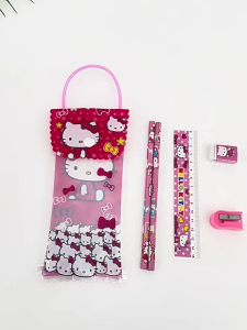 Pencil Set 6 in 1 Stationery Set Pencil Eraser Ruler Writing Kids Student Gift Set Cute Creative Stationery Hadiah Kanak-Kanak 铅笔套装
