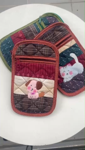 104 กระเป๋าผ้าทอใส่มือถือได้ทุกรุ่น