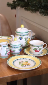 Bộ Ấm Chén Bàn Trà Gốm Sứ Cao Cấp French Garden Villeroy & Boch Dùng Được Lò Vi Sóng - Hàng Chính Hãng Nhập Khẩu Tại Đức