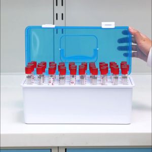 กล่องเก็บตัวอย่างเลือดในห้องปฏิบัติการ ชั้นวางตัวอย่างปัสสาวะ ชั้นวางตัวอย่างเลือด กล่องเก็บตัวอย่างในห้องปฏิบัติการ ขนาดใหญ่และเล็ก
