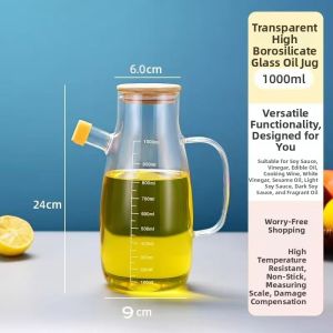 Mug Master | Shatterproof High Boron Glass Oil Bottle Large Capacity
