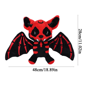 28cm Halloween Two-color Skeleton Bat Plush Toy Stuffed Skeleton Animal Toys Cute Plushie Doll Home Decor Halloween Holiday Gift