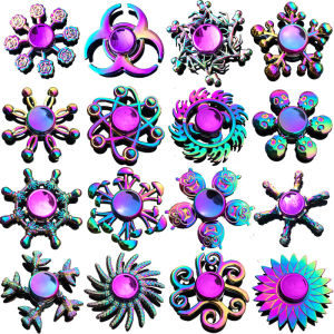 Gradient Rainbow Fidget Spinner Metal Alloy R188 Mute Bearing Hand Spinners Fingertip Gyro Stress Relief Toys For Kids Adult