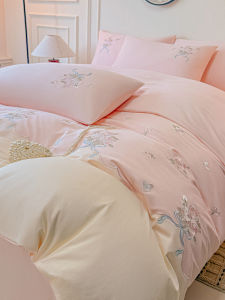 French Sweet Style Embroidered Cotton Sheet Set