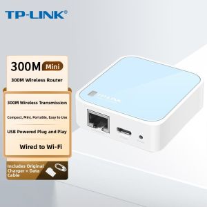 Portable Mini Travel Wireless Router TP-LINK 300M USB Powered PLC Wired to Wifi Signal Booster Enhancement AP Small TL-WR802N
