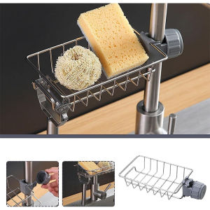 Hanging Faucet Rack Adjustable Height Flexible and Rotatable Kitchen  Sink Drain Holder Suitable for Soap Sponges Brushes