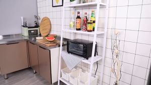 Display Shelf Rack Metal Opening multilayer storage Nordic Minimalist Corner Shelves Black White