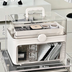 Large Capacity Cosmetic Storage Box Dustproof Desktop Makeup Organizer Skin Care Products Holder Lipstick Perfume Rack