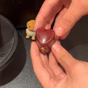 กล่องใส่แหวนเก็บของแบบมินิเรโทรรูปหัวใจสำหรับการขอแต่งงาน กล่องใส่เครื่องประดับเพชร กล่องใส่ของเก็บของแบบไฮเอนด์สำหรับการถ่ายภาพ