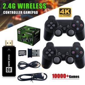 2021 New Video Game Console 64G Built-in 10000 Games Retro handheld Game Console With Wireless Controller Video Games Stick For PS1/GBA