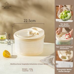 「China Plug」MODERN SWEETHOME | Vegetable Dehydrator Salad Spinner Kitchen Drying Machine