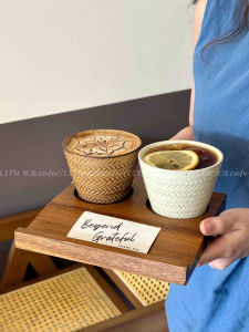 Cốc Cà Phê Bằng Gốm Sứ Tròn Cổ Điển Miệng Lớn Họa Tiết Hạt Lúa Mì Nổi Cốc Trà Cầm Tay Cốc Pha Cà Phê Nghệ Thuật