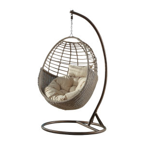 Garden Swing Chair Wicker Chair Double Outdoor Balcony Swinging Bed Iron Art Hanging Plant Basket Outdoor Patio Swinging Chair