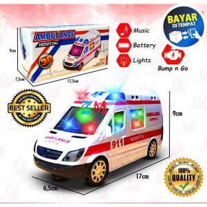 Mainan Mobil Ambulans Ambulance lampu 3d CARS mobil ambulance