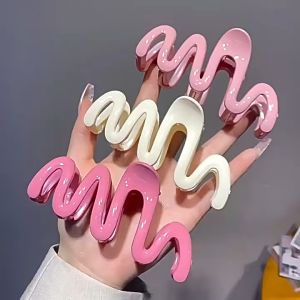 Summer Dopamine Hair Pins Wavy Line Hairpins Shark Hairclip For The Back Of The Head Side Hair Clip Hair Accessories Penyepit Rambut 发夹