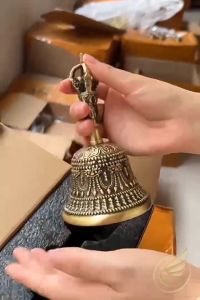 Chuông Kim Cang 5 Cánh Pháp Khí Phật Giáo Mật Tông Tây Tạng Cầm Tay Bằng Đồng Thau - Đồ Đồng Thuận Tâm
