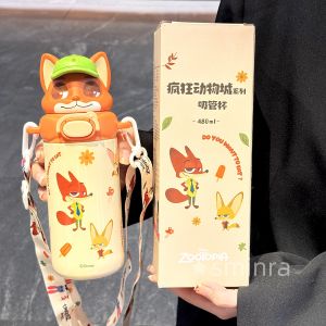 Cốc Nước Giữ Nhiệt Judy Nickel Dành Cho Trẻ Em Có Dây Đeo Cổ Cốc Hình Con Vật Hoạt Hình Dễ Thương Cốc Nước Đi Học Quà Tặng Năm Mới