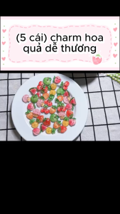 (5 cái)Charm hoa quả dễ thương nhiều hình dùng để trang trí ốp điện thoại toploader